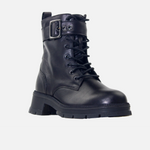 Botin tractorado sabrina de cuero para mujer - Negro