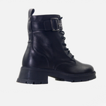 Botin tractorado sabrina de cuero para mujer - Negro