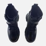 Botin tractorado sabrina de cuero para mujer - Negro