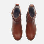 Botin plano elizabeth de cuero para mujer - Miel