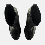 Botin tacon nevia de cuero para mujer - Negro