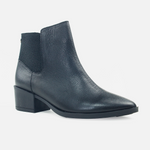 Botin tacon coral de cuero para mujer - Negro