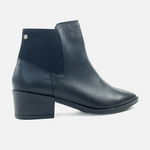 Botin tacon coral de cuero para mujer - Negro