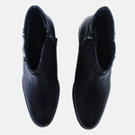 Botin tacon ysai de cuero para mujer - Negro