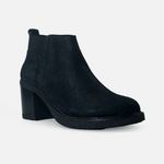 Botin tacon dalia de cuero para mujer - Negro