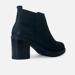 Botin tacon dalia de cuero para mujer - Negro