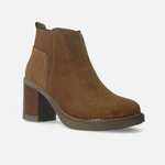 Botin tacon dalia de cuero para mujer - Miel