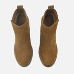 Botin tacon dalia de cuero para mujer - Miel