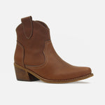 Botin texano aldara de cuero para mujer - Miel