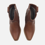 Botin texano aldara de cuero para mujer - Miel