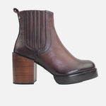 Botin tacon sophy de cuero para mujer - Brandy
