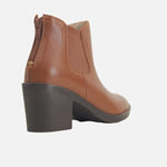 Botin tacon keegan de cuero para mujer - Miel