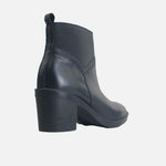 Botin tacon robbie de cuero para mujer - Negro