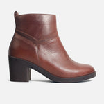 Botin tacon robbie de cuero para mujer - Miel