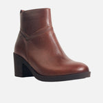 Botin tacon robbie de cuero para mujer - Miel