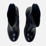 Botin tacon tulum de cuero para mujer - Negro