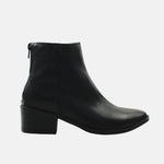 Botin tacon adelina de cuero para mujer - Negro