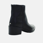 Botin tacon adelina de cuero para mujer - Negro