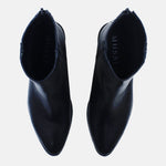 Botin tacon adelina de cuero para mujer - Negro