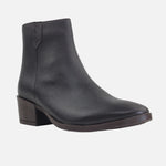 Botin tacon adelina de cuero para mujer - Café