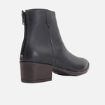 Botin tacon adelina de cuero para mujer - Café