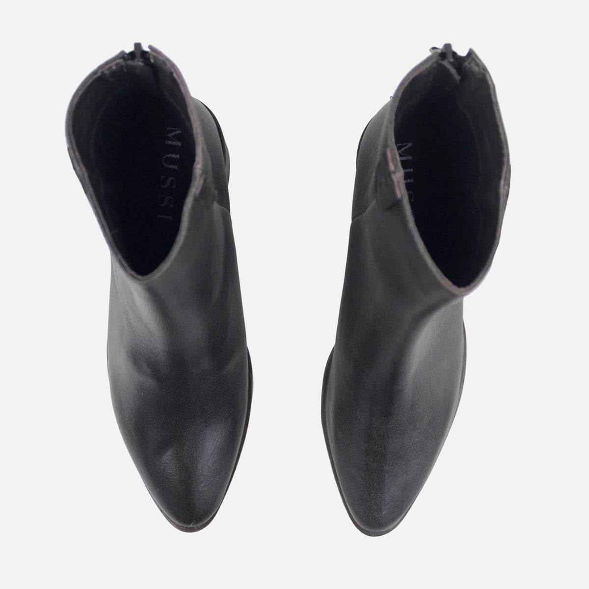 Botin tacon adelina de cuero para mujer - Café