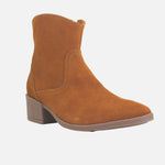 Botin tacon marcella de cuero para mujer - Miel