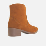 Botin tacon marcella de cuero para mujer - Miel