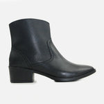 Botin tacon marcella de cuero para mujer - Negro