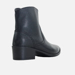 Botin tacon marcella de cuero para mujer - Negro