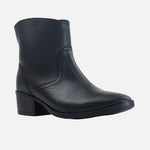 Botin tacon marcella de cuero para mujer - Negro