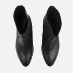 Botin tacon marcella de cuero para mujer - Negro