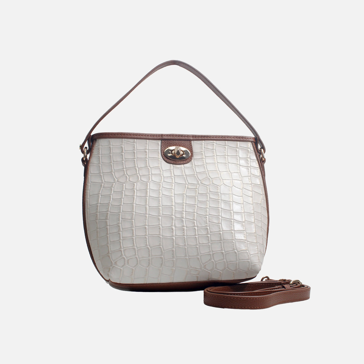 Bolso de mano duna de cuero para mujer - Hueso