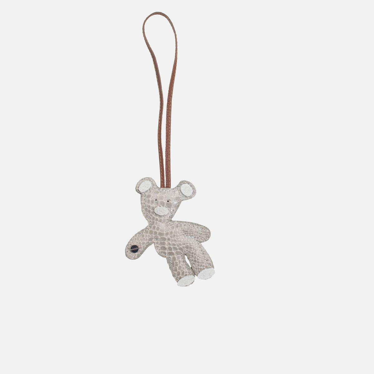 Llavero bruna de cuero para mujer - Gris