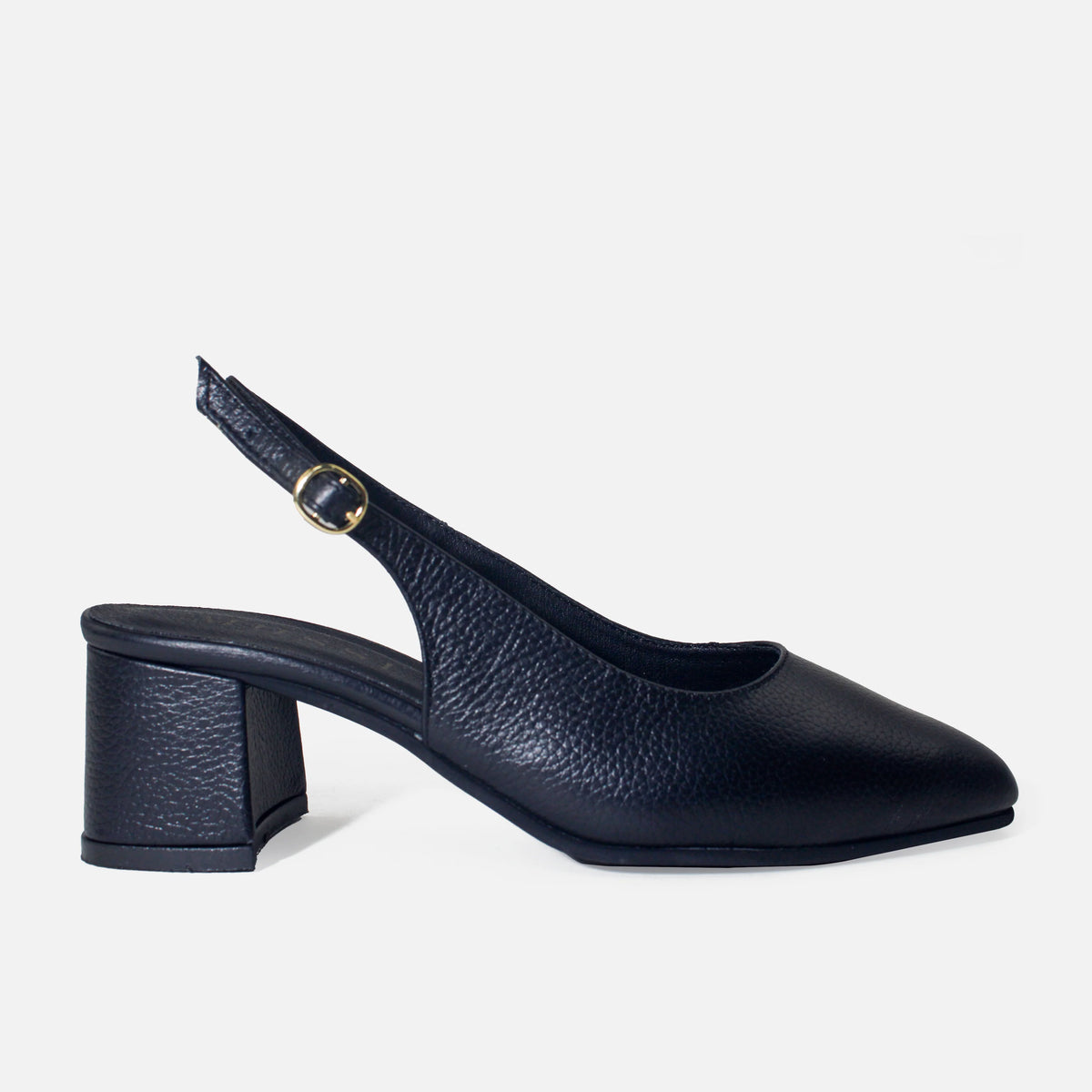 Tacones regina de cuero para mujer - Negro