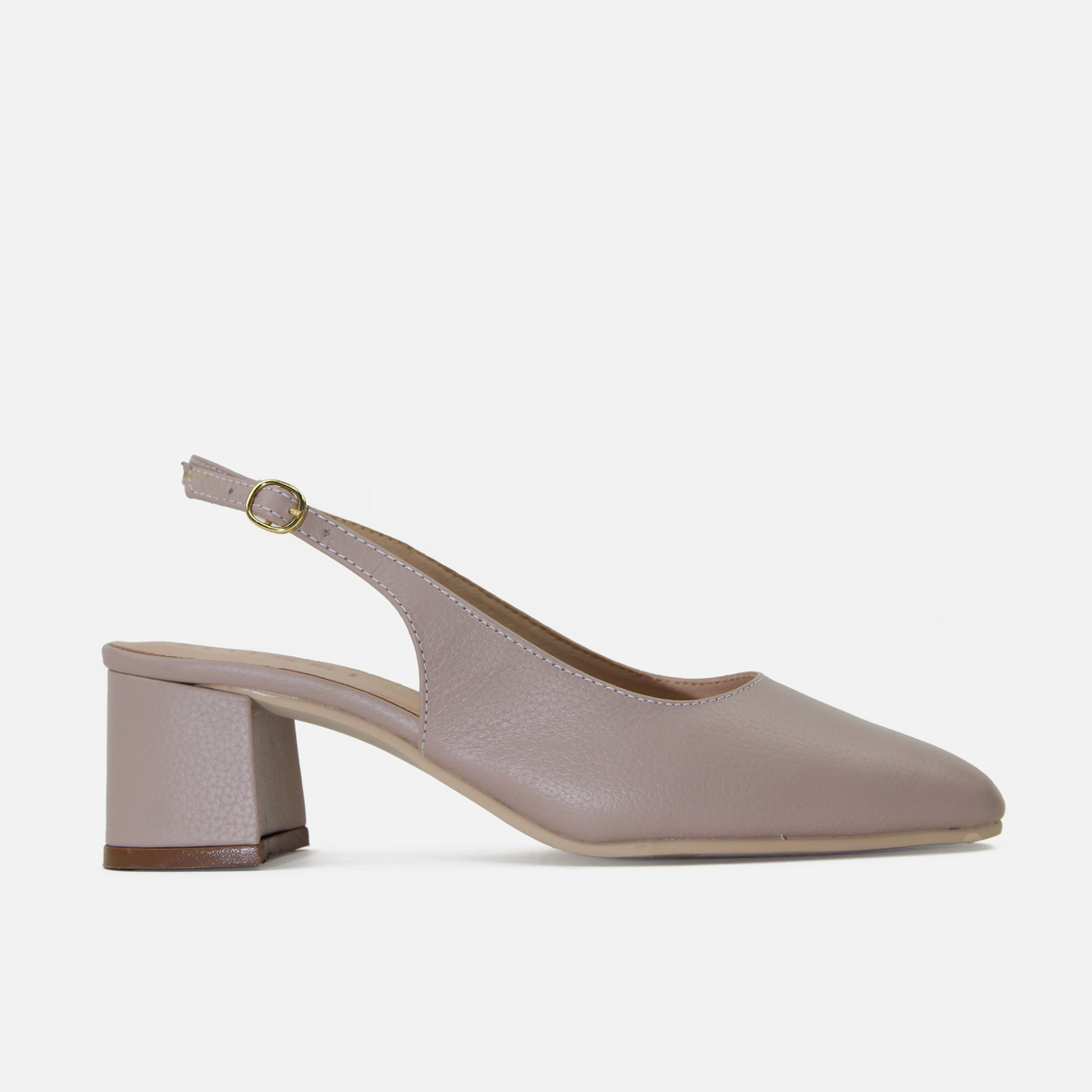 Tacones regina de cuero para mujer - Nude