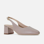 Tacones regina de cuero para mujer - Nude