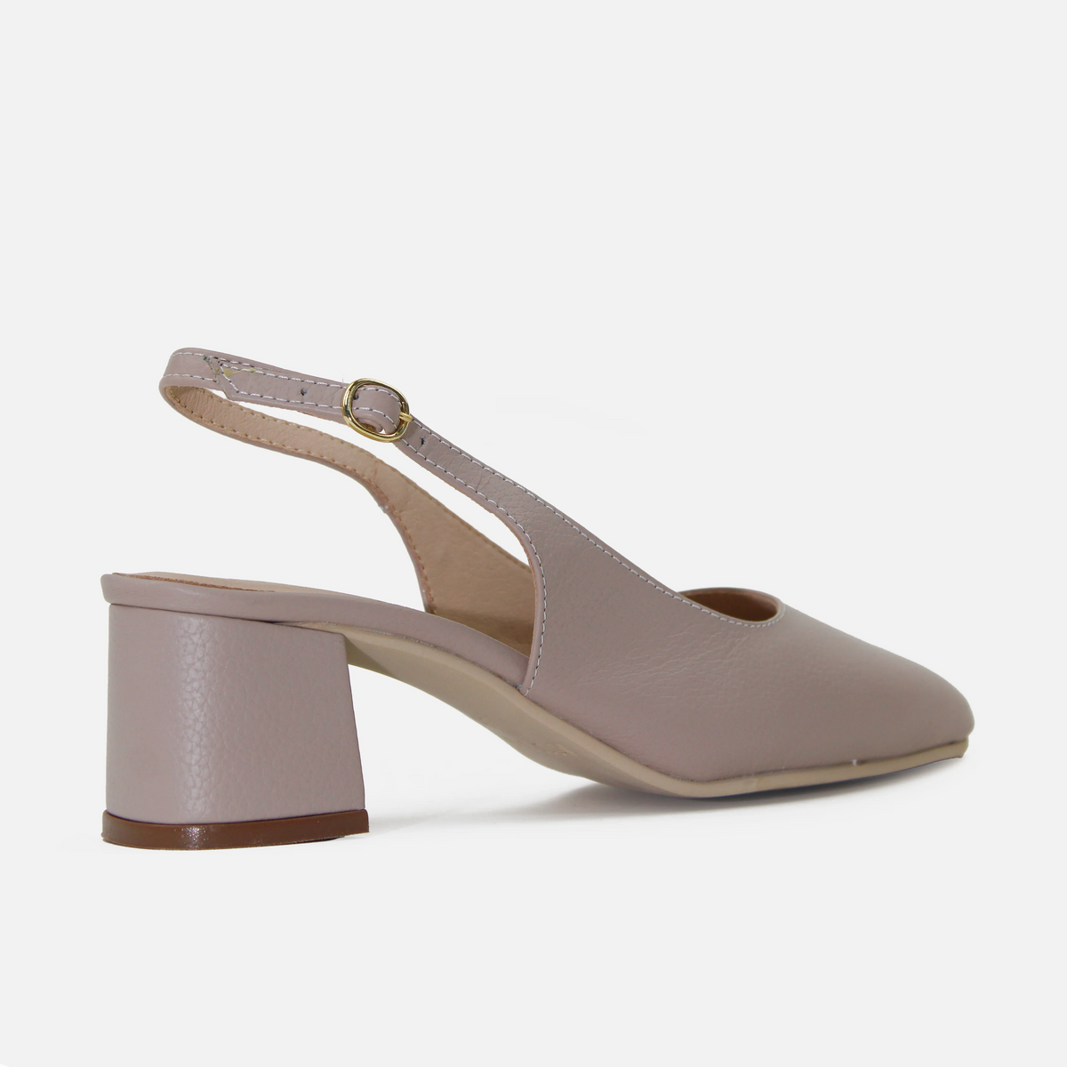Tacones regina de cuero para mujer - Nude