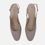 Tacones regina de cuero para mujer - Nude