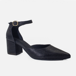 Tacones lila de cuero para mujer - Negro