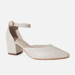 Tacones lila de cuero para mujer - Amarillo