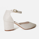 Tacones lila de cuero para mujer - Amarillo