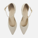 Tacones lila de cuero para mujer - Amarillo