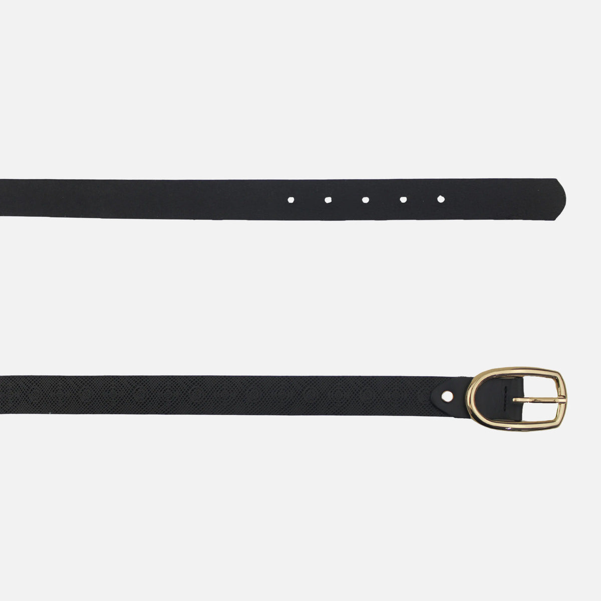 Correa margarita de cuero para mujer - Negro