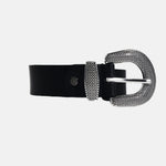 Correa monica de cuero para mujer - Negro