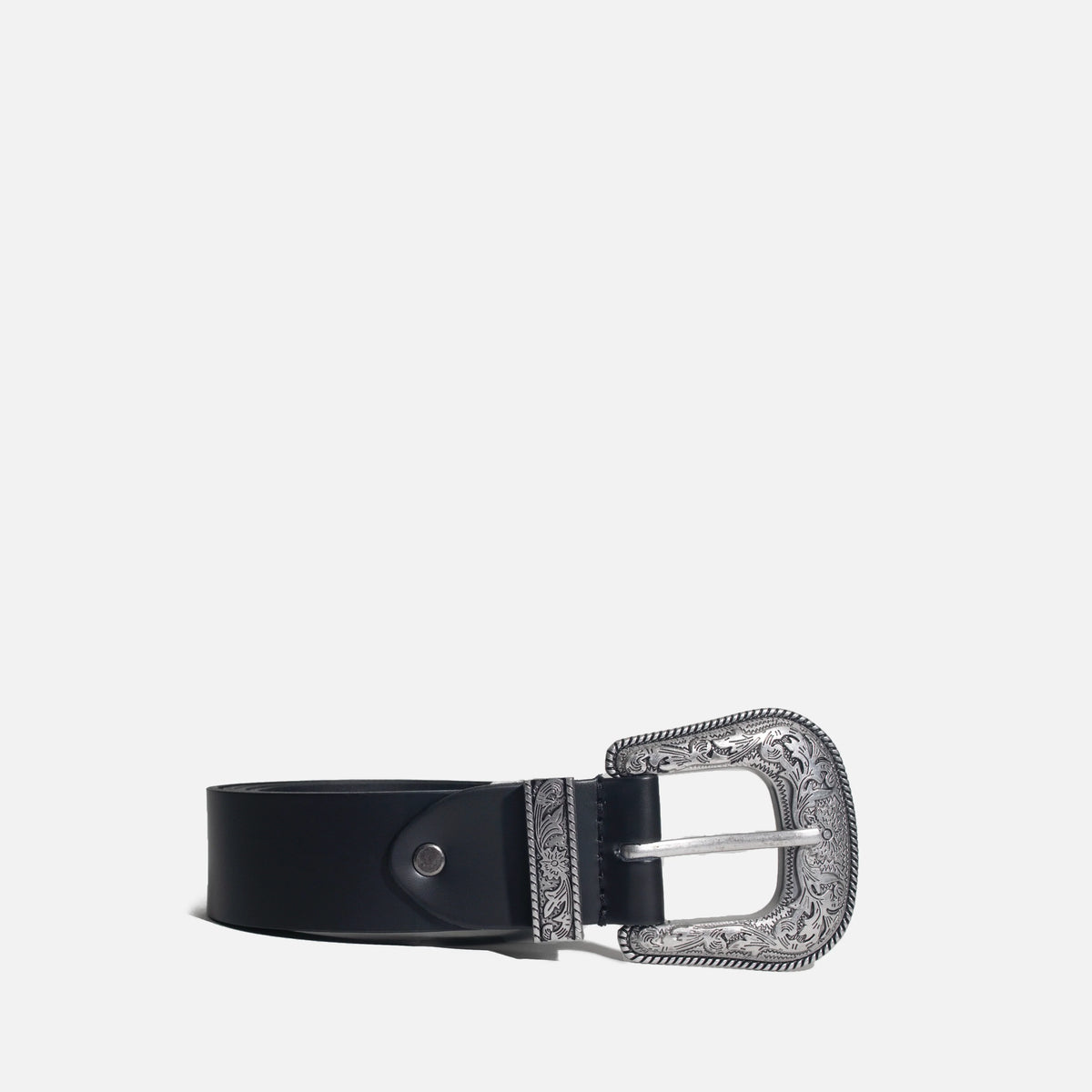 Correa olivia de cuero para mujer - Negro