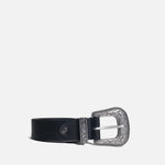 Correa olivia de cuero para mujer - Negro