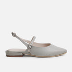 Baleta destalonada liora de cuero para mujer - Gris