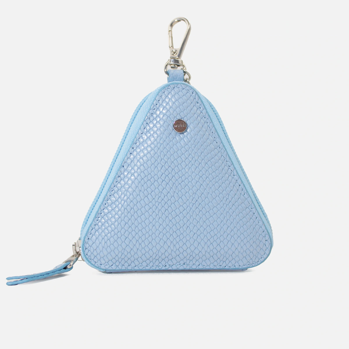 Monedero kumi de cuero para mujer - Celeste