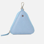 Monedero kumi de cuero para mujer - Celeste